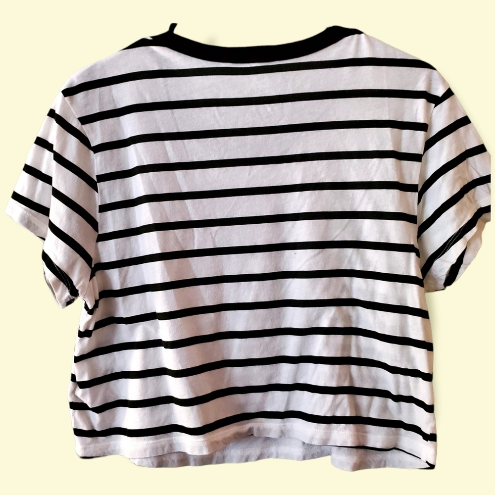 Striped Sunflower Crop T Shirt - Picture 2 of 6
